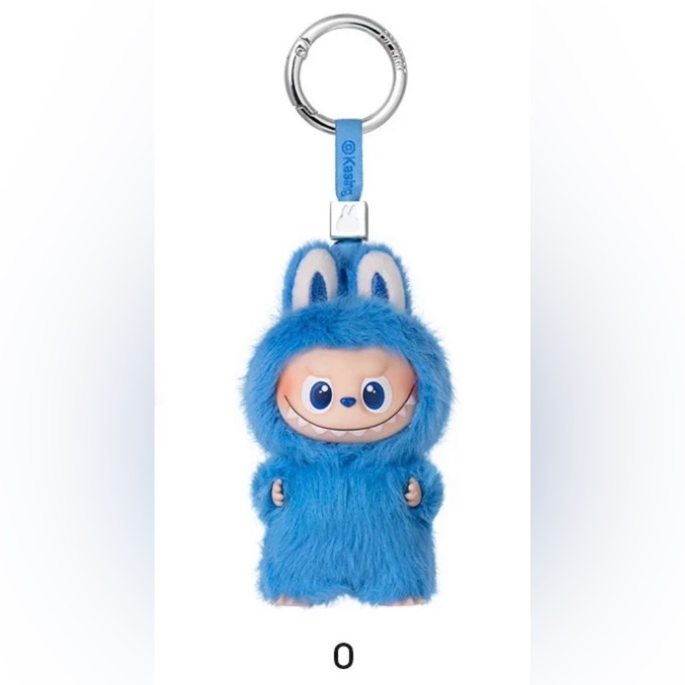 Pin for Love Series-Vinyl Plush Pendant Blind Box-Letter O Blue Labubu